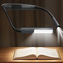 Glocusent Neck Reading Light, 100Hrs Long Lasting Rechargeable Book Light for Reading in Bed, 5 Colors & Stepless Dimming Neck Light, Perfect Gifts for Reading, Knitting, Camping, Repairing