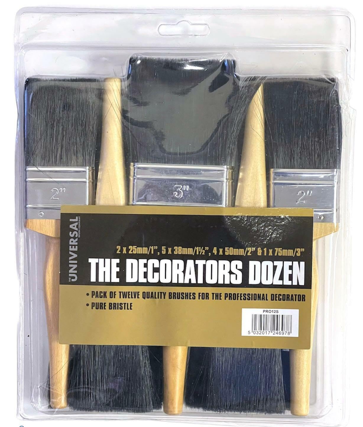 12 PIECE CONTRACTOR DECORATING PAINT BRUSH PAINTERS DECORATORS DOZEN BRUSHES SET