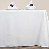 Vista 2 de TABLECLOTHSFACTORY Manteles rectangulares de poliéster de esquina redonda 90 "x 156" - Marfil