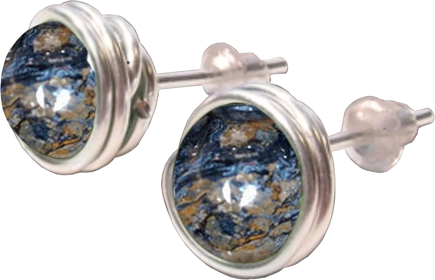 Pietersite Tiger’s Eye 6mm Post Earrings in Black Iron, Titanium, Steel, Sterling Silver,14K Rose Gold or 14k Gold Wire (Handmade), Birthstone Jewelry, Real Gemstone bead