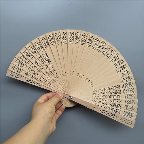 Miniatura 8 de grr 50 abanicos de madera personalizados, decoración de fiesta de sándalo para decoración de fiesta, abanico plegable de madera, regalos de boda