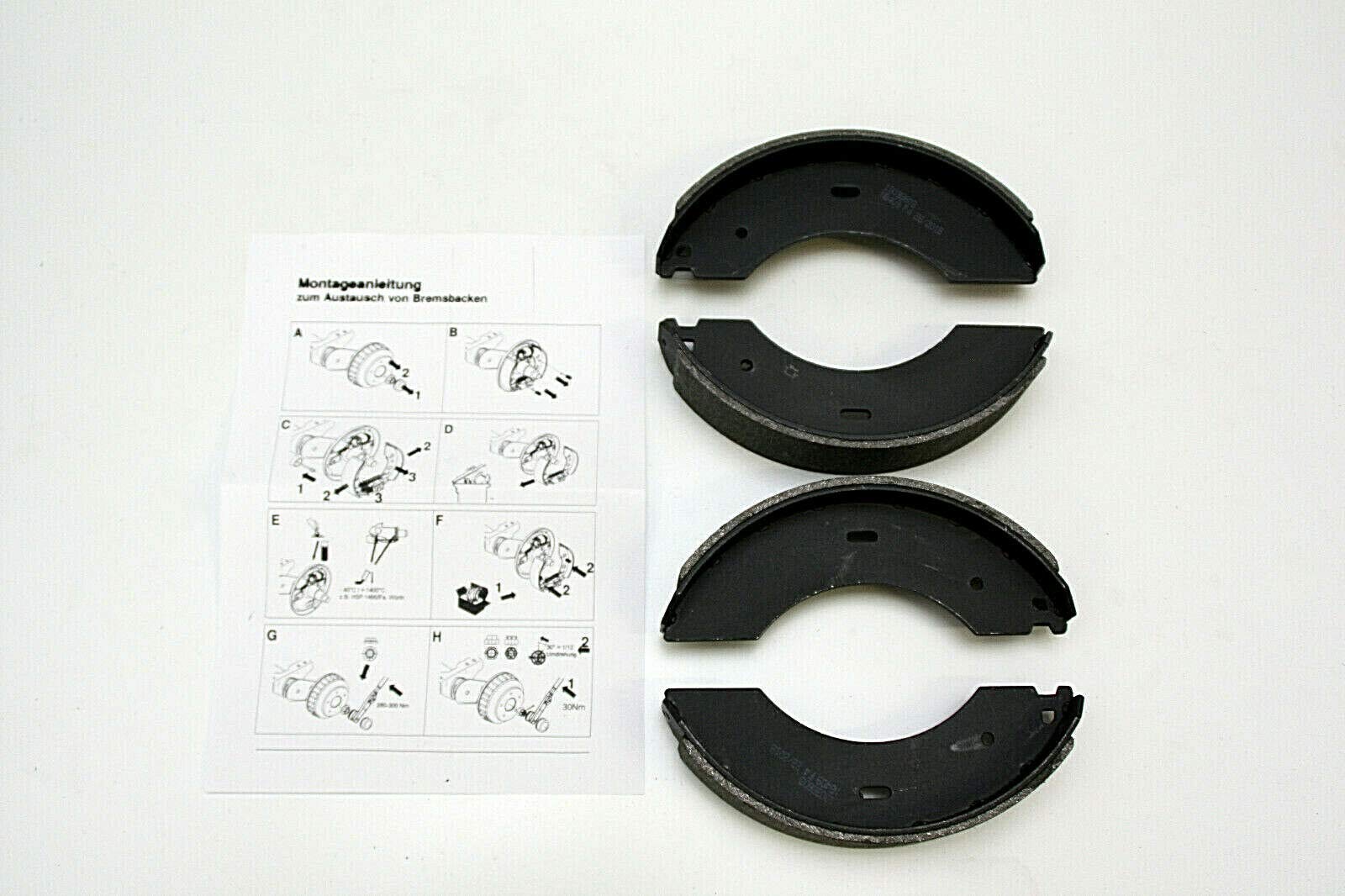 trailer parts4u Bremsbackensatz + Federn 230x50 für Alko Radbremse 2350 Set 73 Anhänger 21890703 1220329