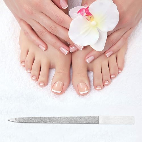 Miniatura 6 de Mudder 6 limas de uñas de diamante de acero inoxidable de doble cara, lima de metal para mujeres y hombres, uñas de los pies, manicura para salón y