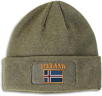 Speedy Pros Patch Beanie Iceland Flag Icelander Icelandic Island Skull Cap Hats for Men & Women Winter Hats One Size