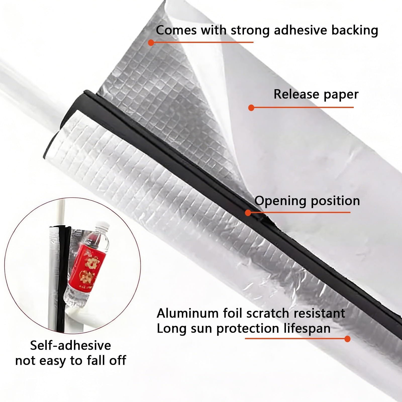 6 Piezas Aislamiento de tuberías de espuma, 1m Fundas De Aislamiento Térmico for Tuberías Exteriores,Coquilla Aislante De Papel De Aluminio Autoadhesivo, Retardante De Llama(16mmID)
