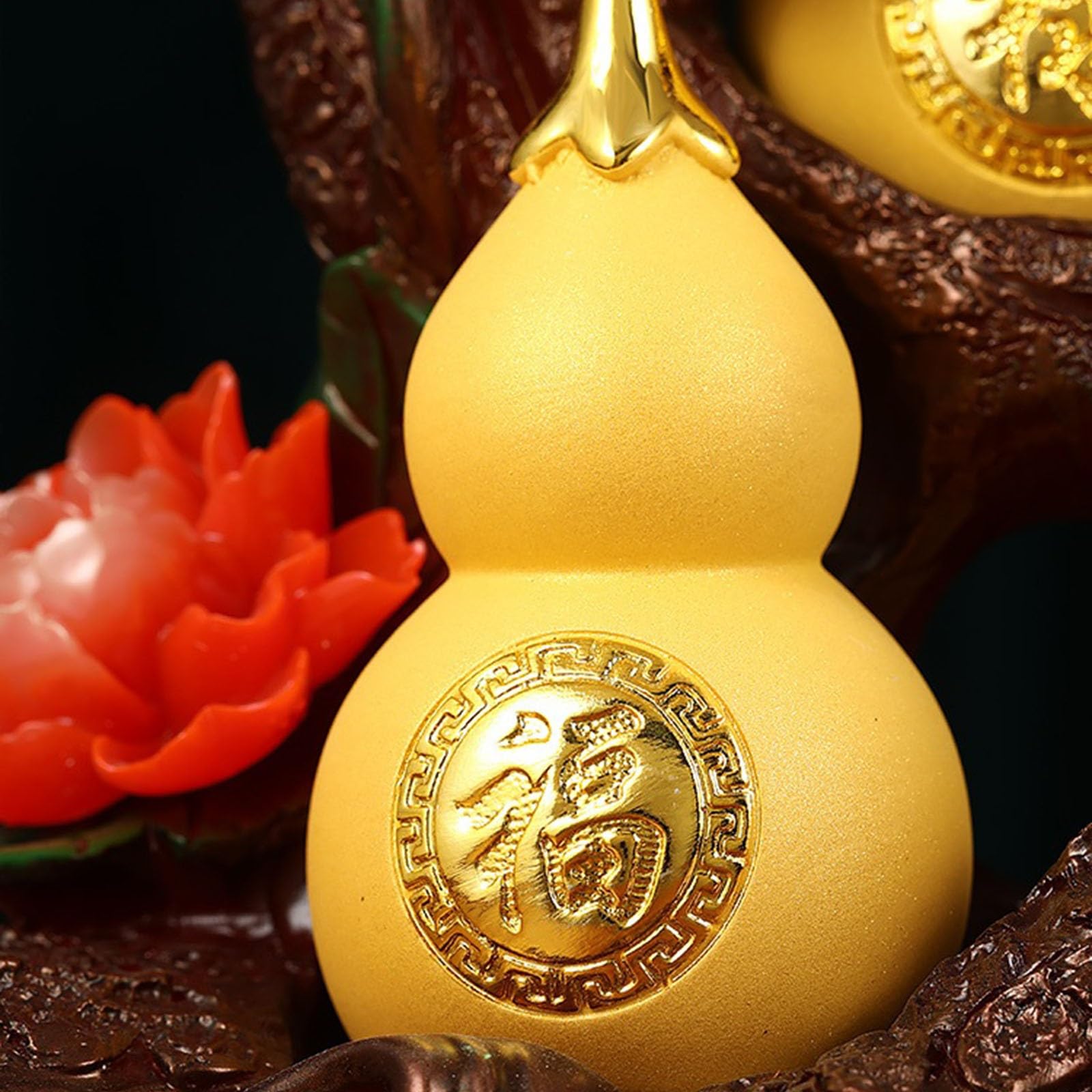 Albero della vita di cristallo ﻿ Albero della fortuna di cristallo giallo Zucca dei soldi Bonsai Decorazione in stile for e ricchezza Regalo inaugurazione casa(Gold,Piccolo)