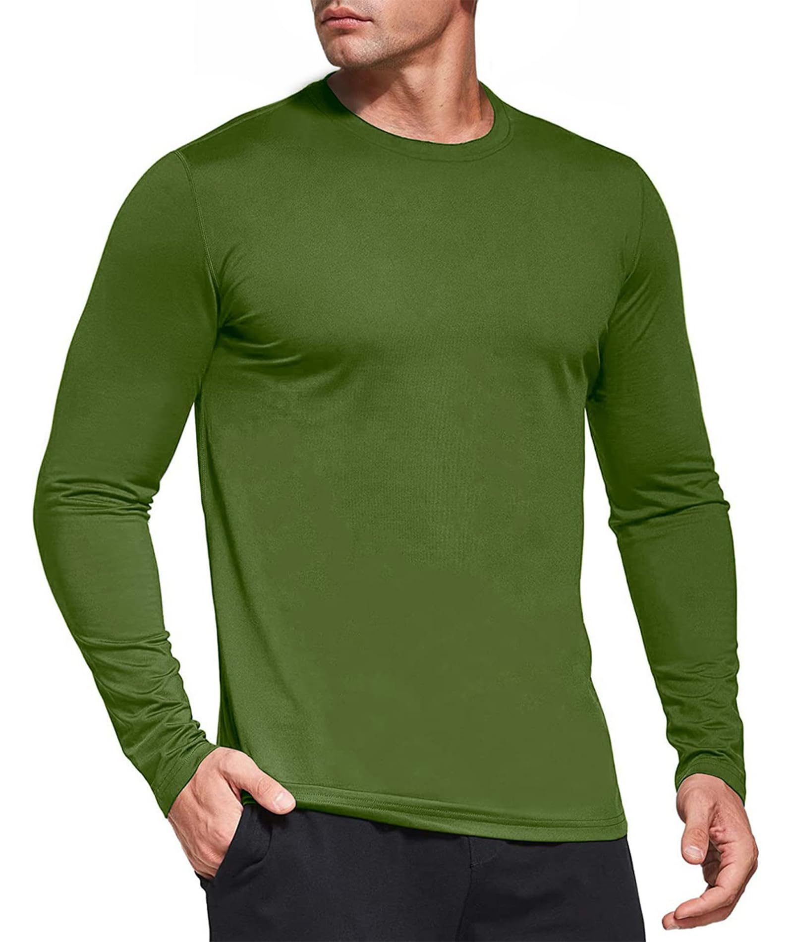Paquete de 1, 3 o 5 Camisetas de Manga Larga para Hombre, Ajuste seco, protección Solar UPF 50+, Camisetas atléticas para Gimnasio y Entrenamiento para Correr