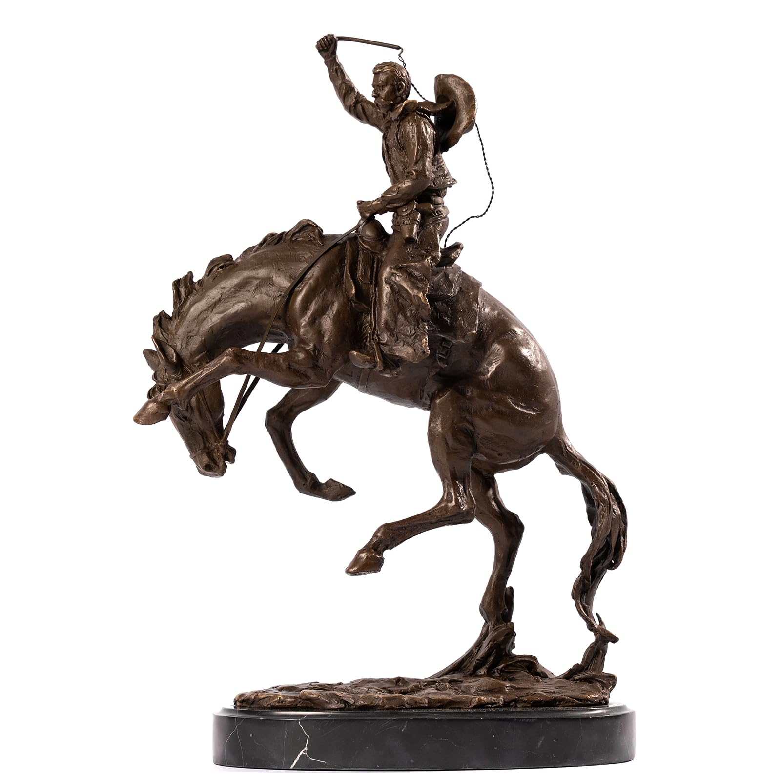 Amazon.com: R REALONG Bronze The Bronco Buster Sculpture by