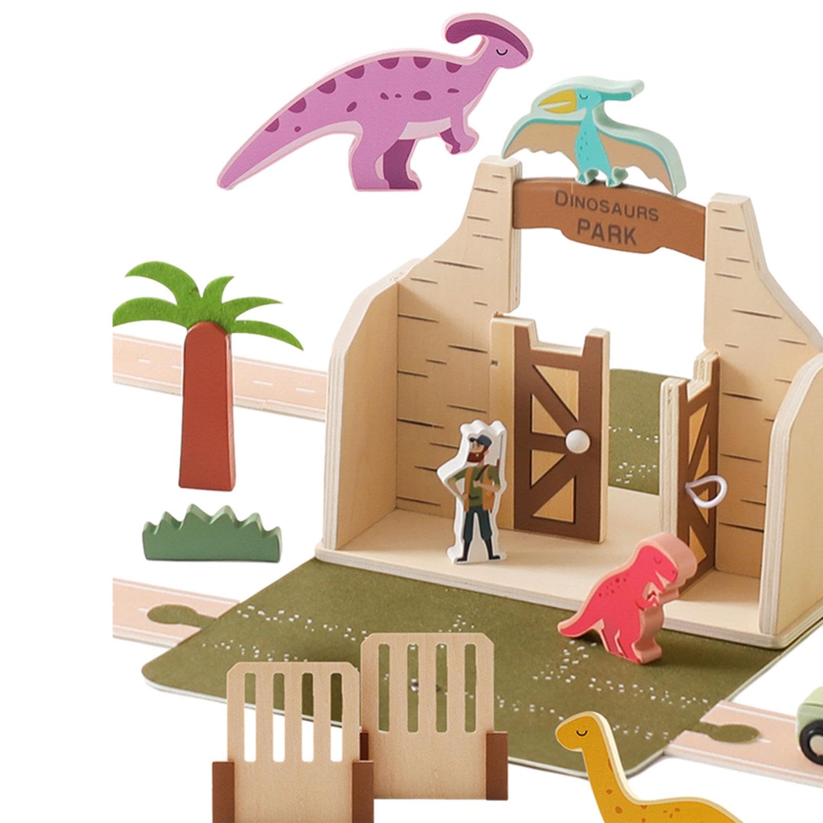 Juego de Juguetes de Dinosaurios de Madera, Ideal para Niños Y Bebés.