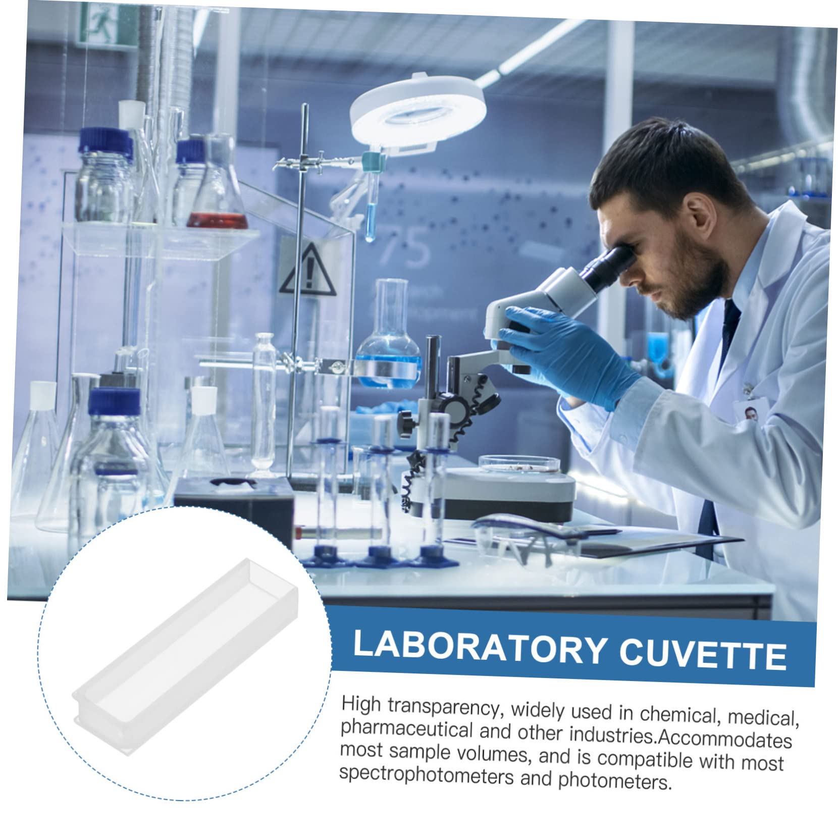 Gatuida 3piezas Cubeta De Cuarzo Transparente para Espectrofotometría Cuvette De Cuatro Caras para Análisis De ADN y Proteínas para Estudios UV-Vis