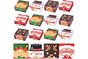 WLUSEAXI Small Christmas Gift Boxes, 12 Pack