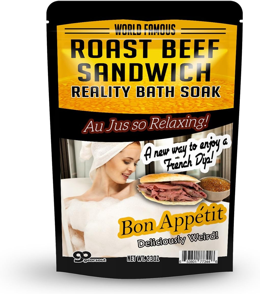 Roast Beef Sandwich Bath Soak – Amber Bath Salts Luxury Bath Funny Girlfriend Gifts for Best Friends Bath and Body Gifts for Men Sea Salts Funny Spa Gifts for Men Weird Gifts Au Jus French Dip 5 Roast Beef Sandwich Bath Soak – Amber Bath Salts Luxury Bath Funny Girlfriend Gifts for Best Friends Bath and Body Gifts for Men Sea Salts Funny Spa Gifts for Men Weird Gifts Au Jus French Dip