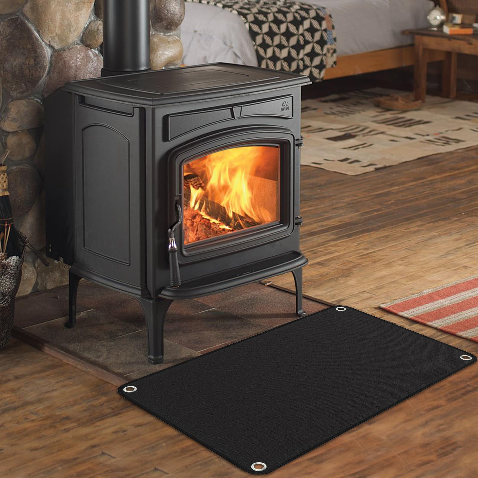 Alfombra Ignifuga para Chimenea, Alfombra Chimenea Ignifuga, Protector Suelo Chimenea, Alfombra de Fibra de Vidrio recubierta de Silicona, Alfombra Ignífuga para Chimenea y Estufa (100 * 180CM)