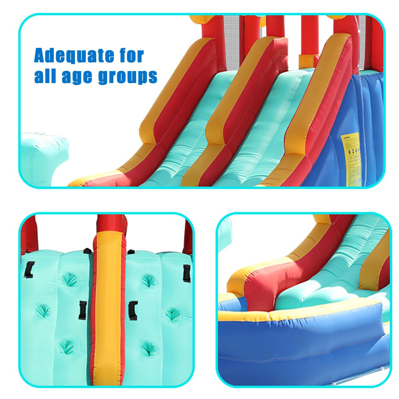 Tobogán acuático inflable, piscina con adultos, parque acuático inflable, patio trasero de entretenimiento al aire última intervensión, toboganes acuáticos con soplador, toboganes acuáticos inflables