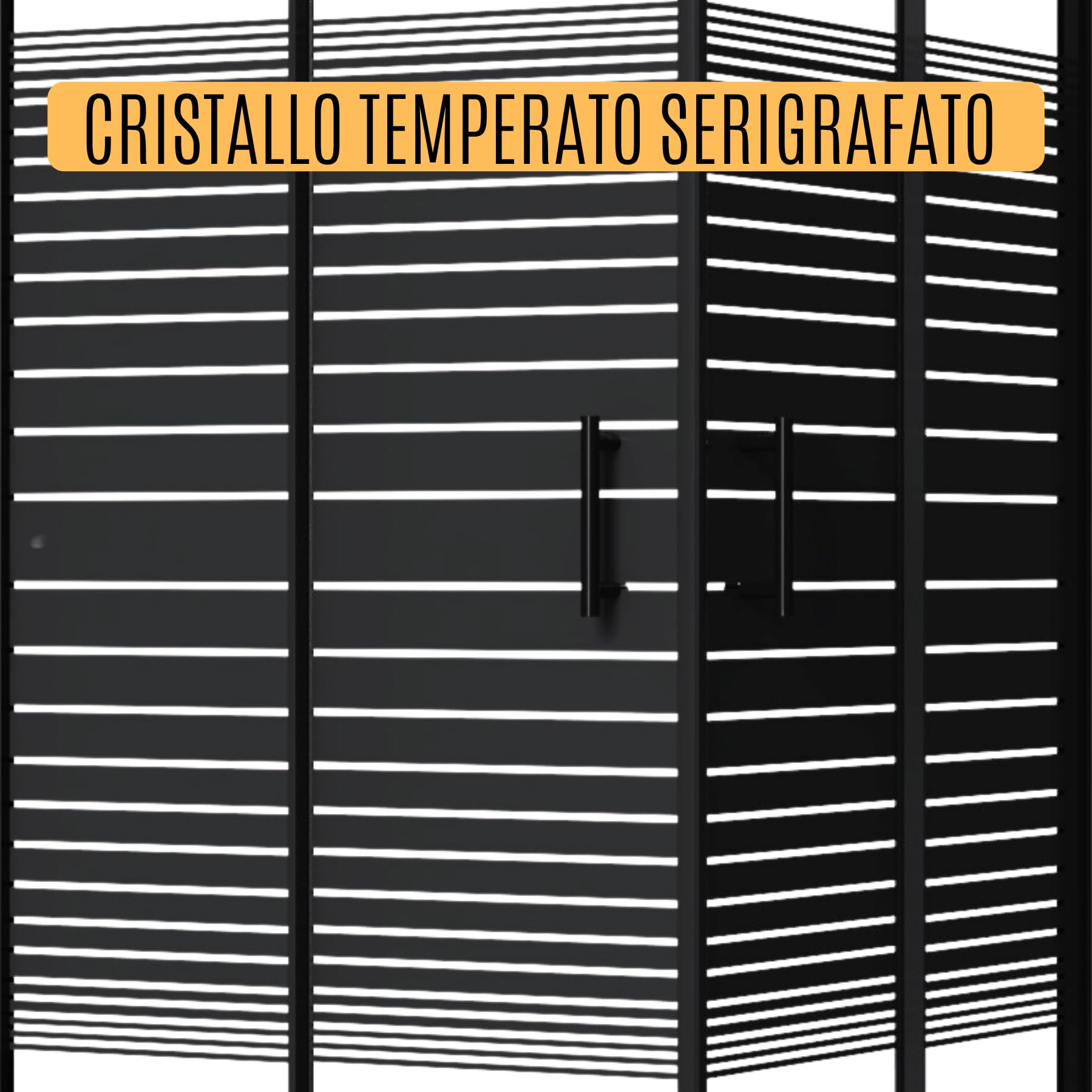 ZIK - Box Doccia 80x80 Angolare 2 Lati Nero (Altezza 190) Cabina Doccia Completa in Vetro Temperato 6mm Reversibile, Box Doccia Completo con Porta Scorrevole, Tutti i Componenti sono Inclusi