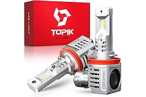 TOPIK H11/H9/H8 20000LM 6000K White Halogen Replacement Low Beam Light Plugs and...