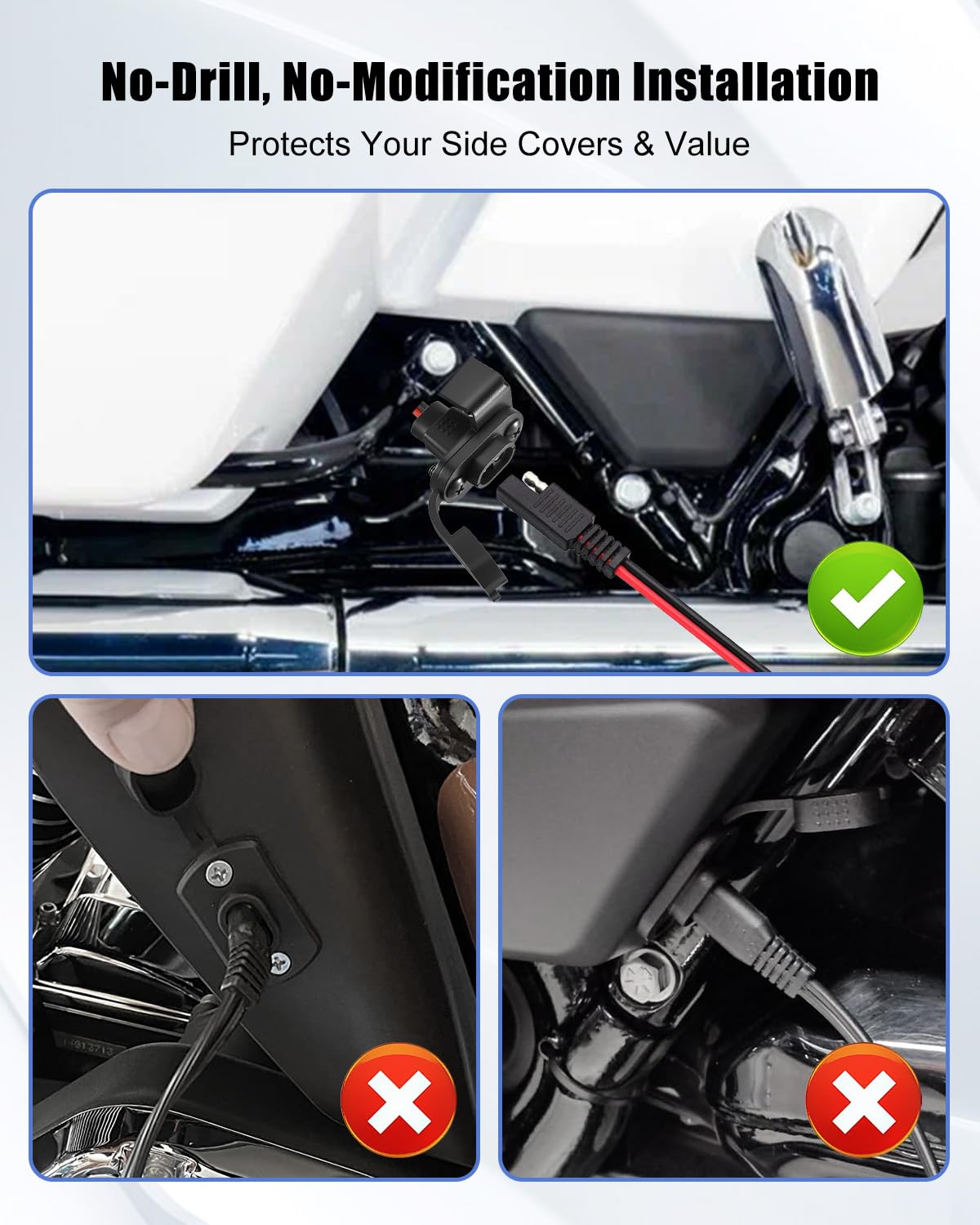 Amazon.com: JVWKPU Motorcycle Battery Charger Bracket Fit for