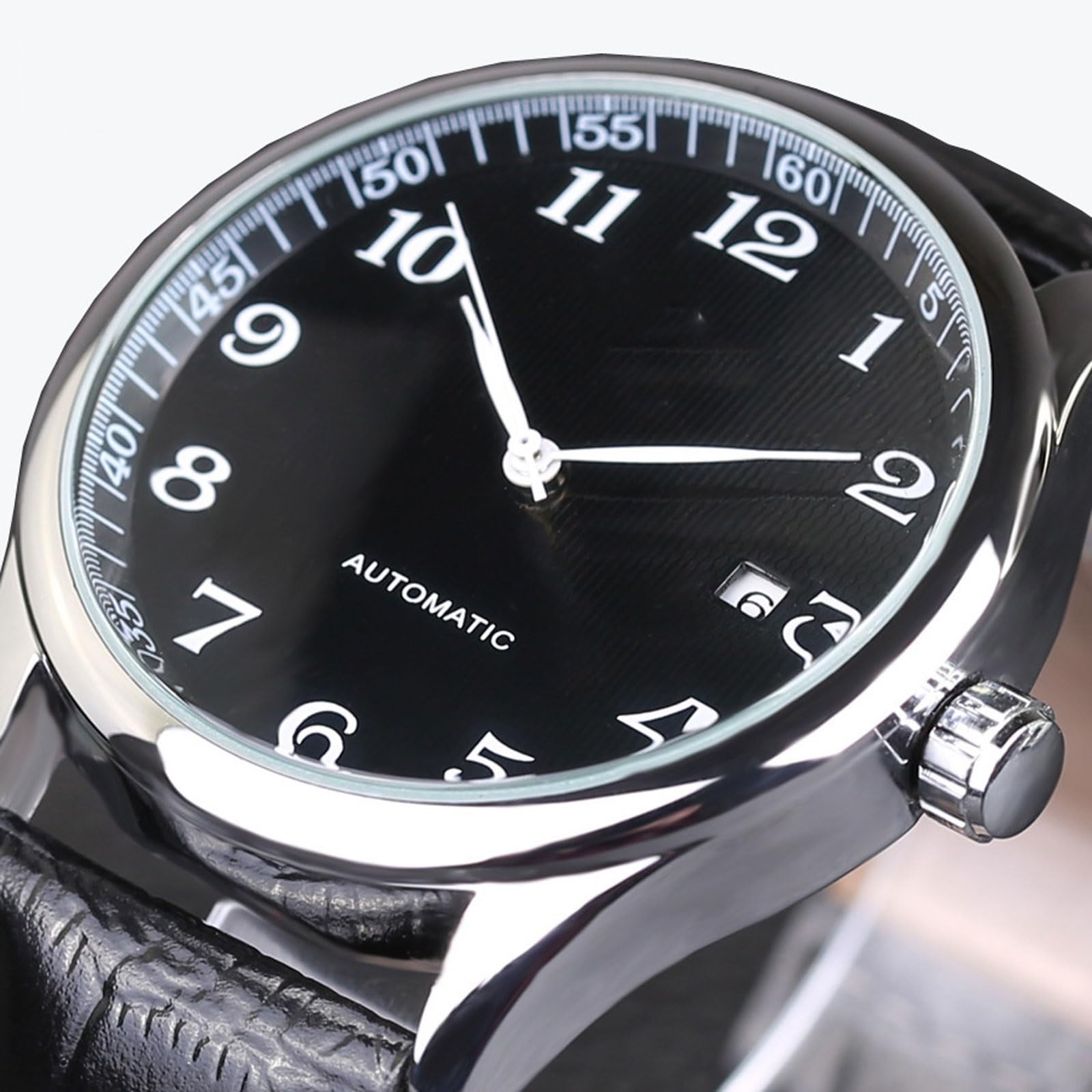 Reloj mecánico automático, Reloj Casual con Calendario, Correa de Cuero, Adecuado for Regalos de cumpleaños y festividades for Hombres. Reloj de Pulsera