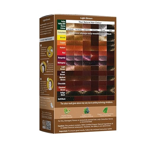Miniatura 8 de Indus Valley Bio - Tinte de cabello de henna natural orgánico marrón claro, 3.53 onzas, 100 % cobertura de cabello gris y tinte para el cabello de