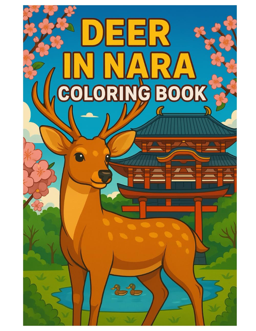 Deer in Nara Coloring Book – 50 Beautiful Japanese Deer Scenes to Color: Relaxing and Cute Coloring Pages Featuring the Famous Nara Deer in Temples, Parks, and Cherry Blossoms