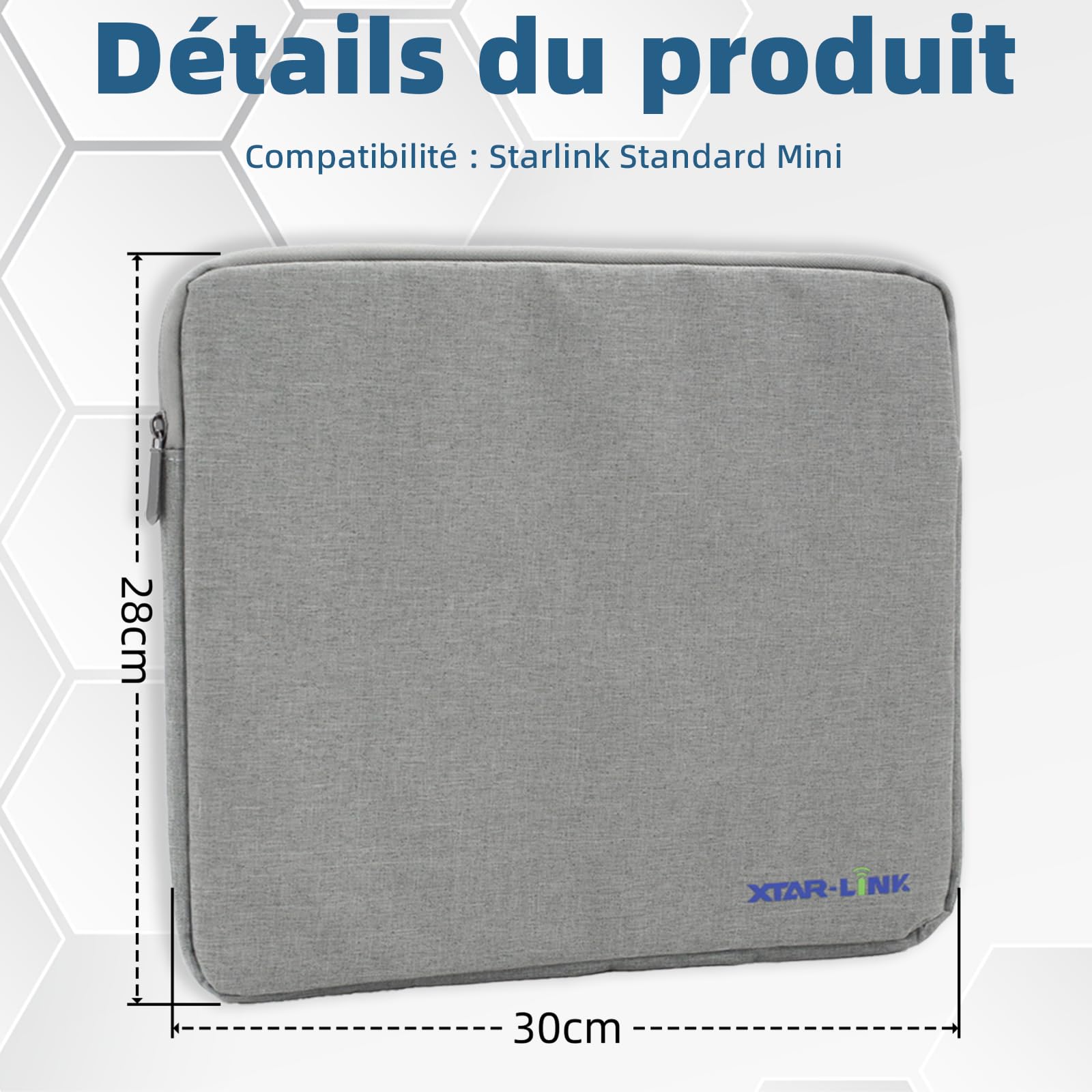 Starlink Mini Dish Sac de transport étanche pour antenne satellite, sac de transport pour camping-car, camping et aventure en plein air, gris, aucun