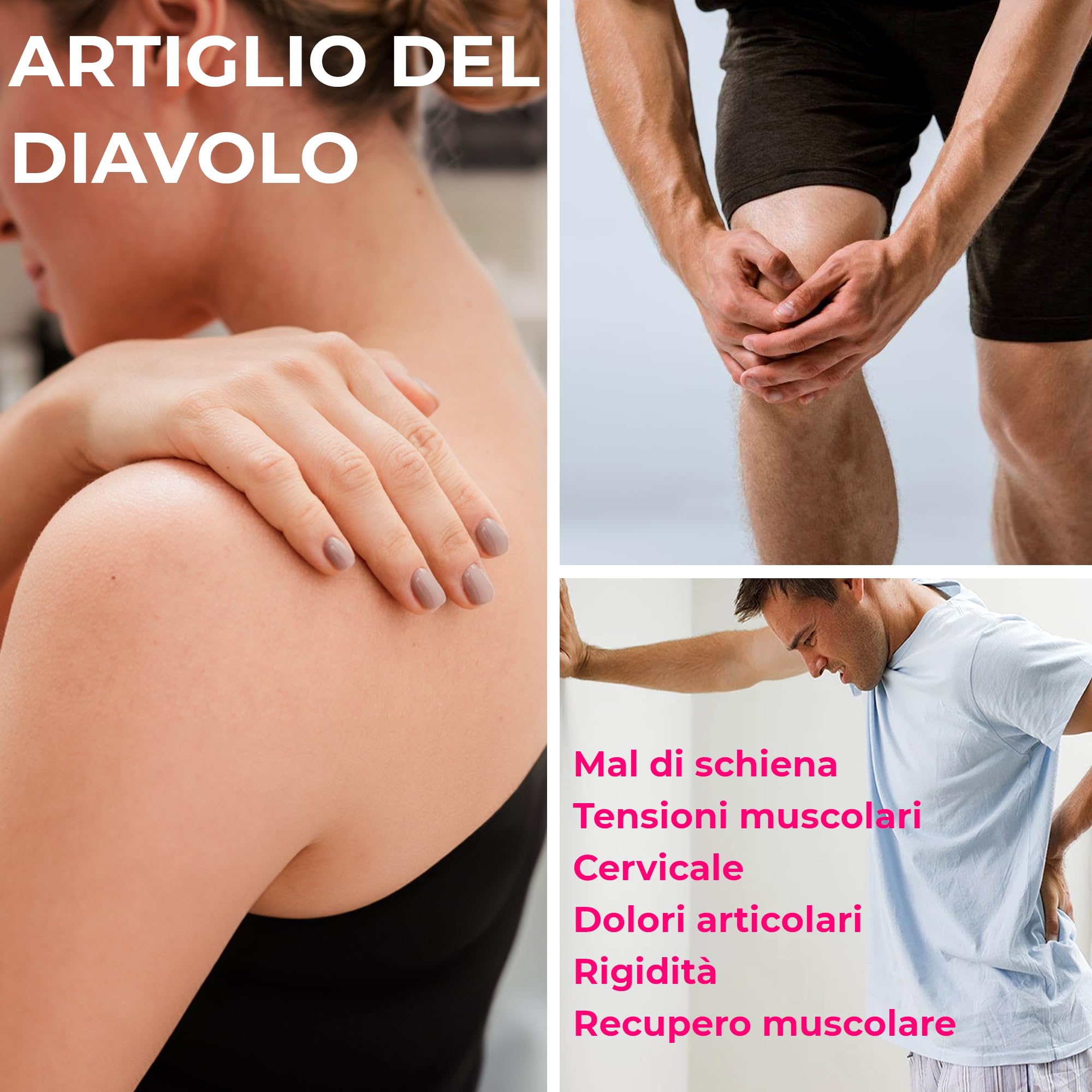 KALAHARI Kit Caldo + Freddo, Arnica Gel 98% + Artiglio del Diavolo, Pre e Post allenamento, Azione intensa per massaggi a Muscoli e Articolazioni, Contratture, Mobilità – Extra forte, Made in Italy