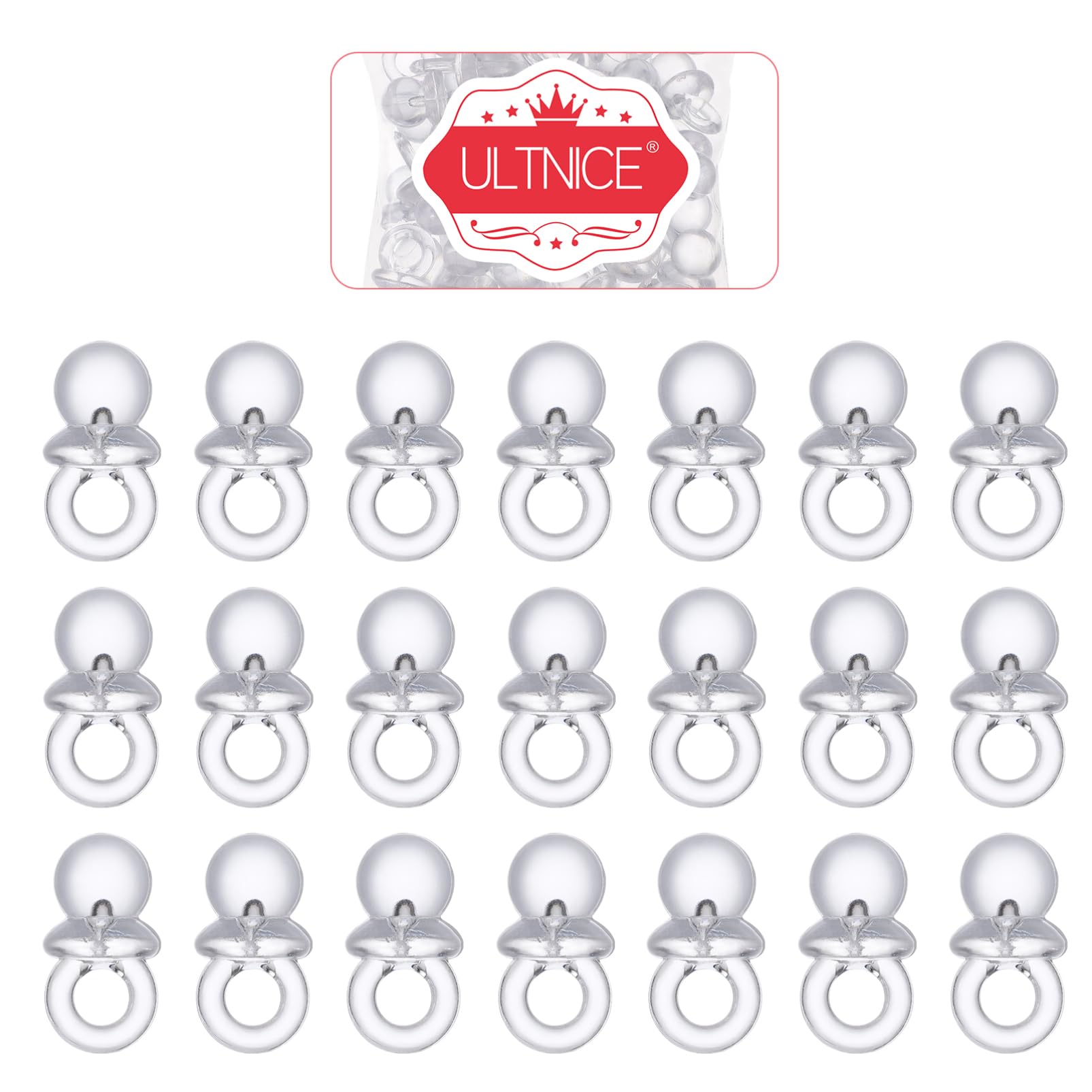 Tofficu 2sets Baby Pacifier DIY Accessories Acrylic Pacifier Set Baby Shower Decor Newborn Newborn Supplies 50pcs*2