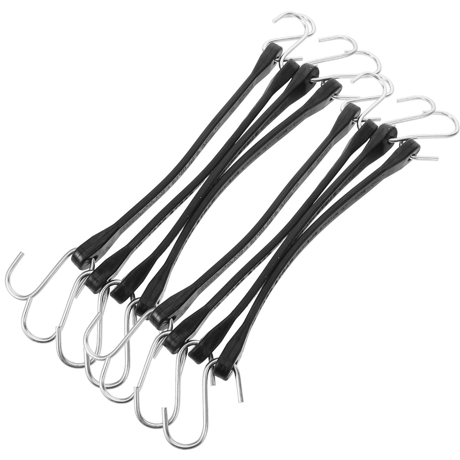 Housoutil 10 Correas de Goma Negras para Equipaje Diseño Versátil y Fácil de Usar, Ideales para Asegurar Maletas y Accesorios de Viaje