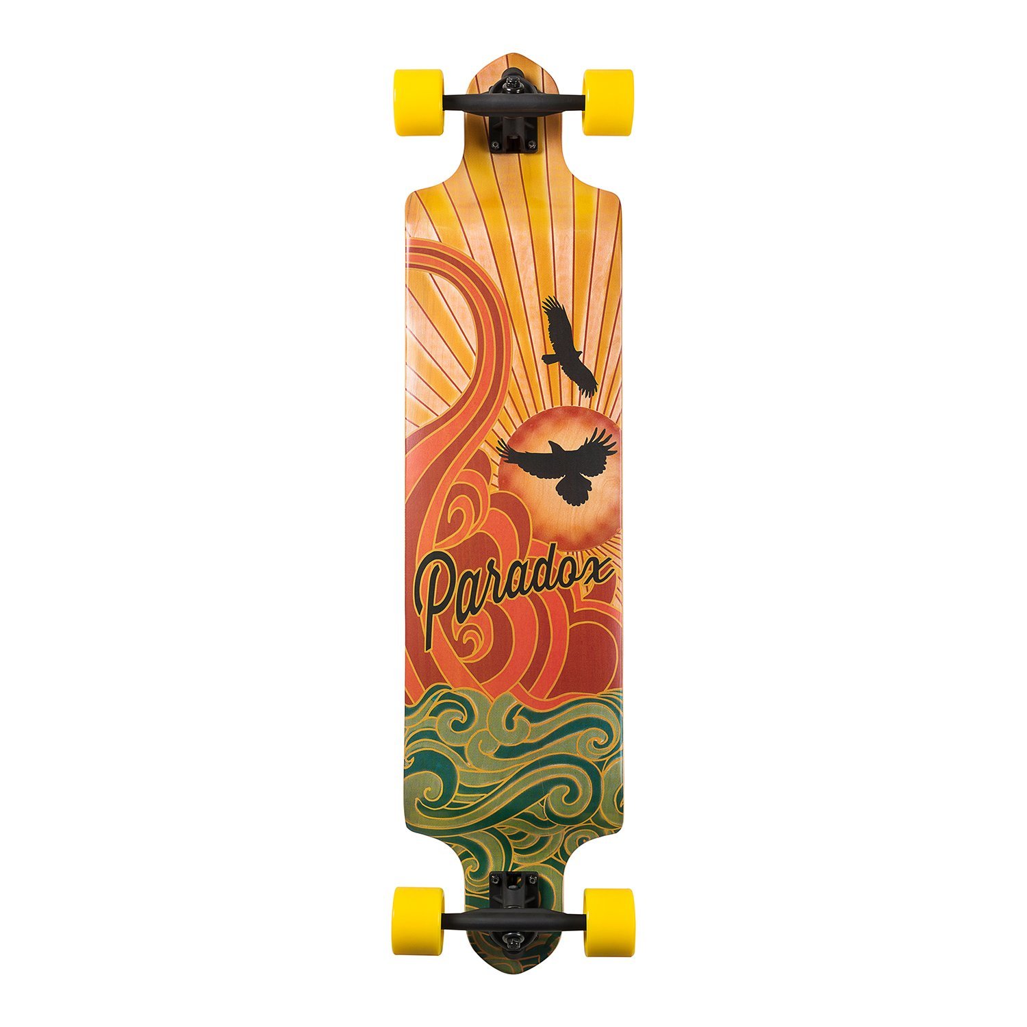 Paradox 42 inch Drop Through Complete Skateboard 9 ply Canadian Maple Deck Longboard