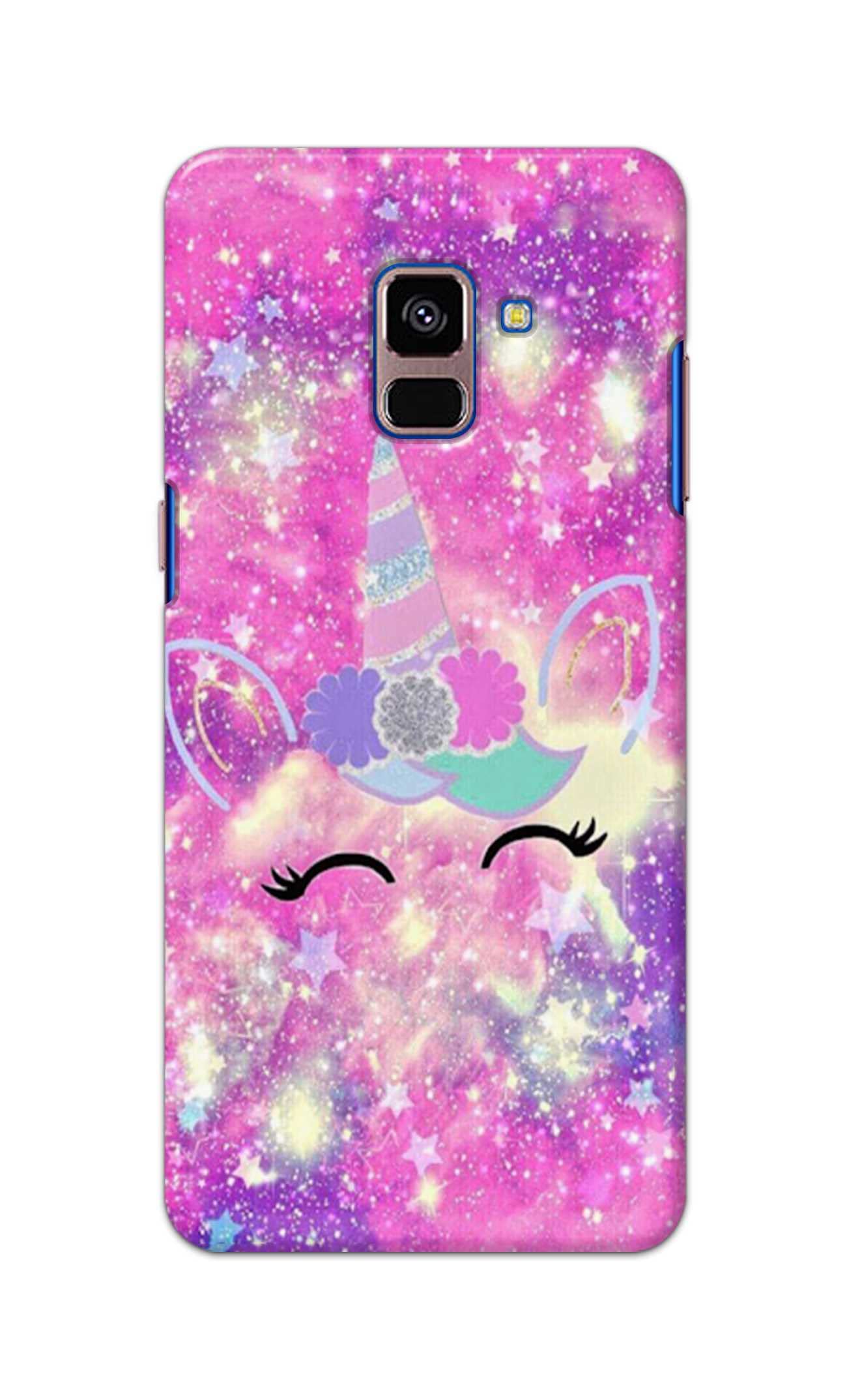 TweakyMod Designer Printed Hard Case | Unicorn Horn Back Cover Compatible with Samsung A8 Plus