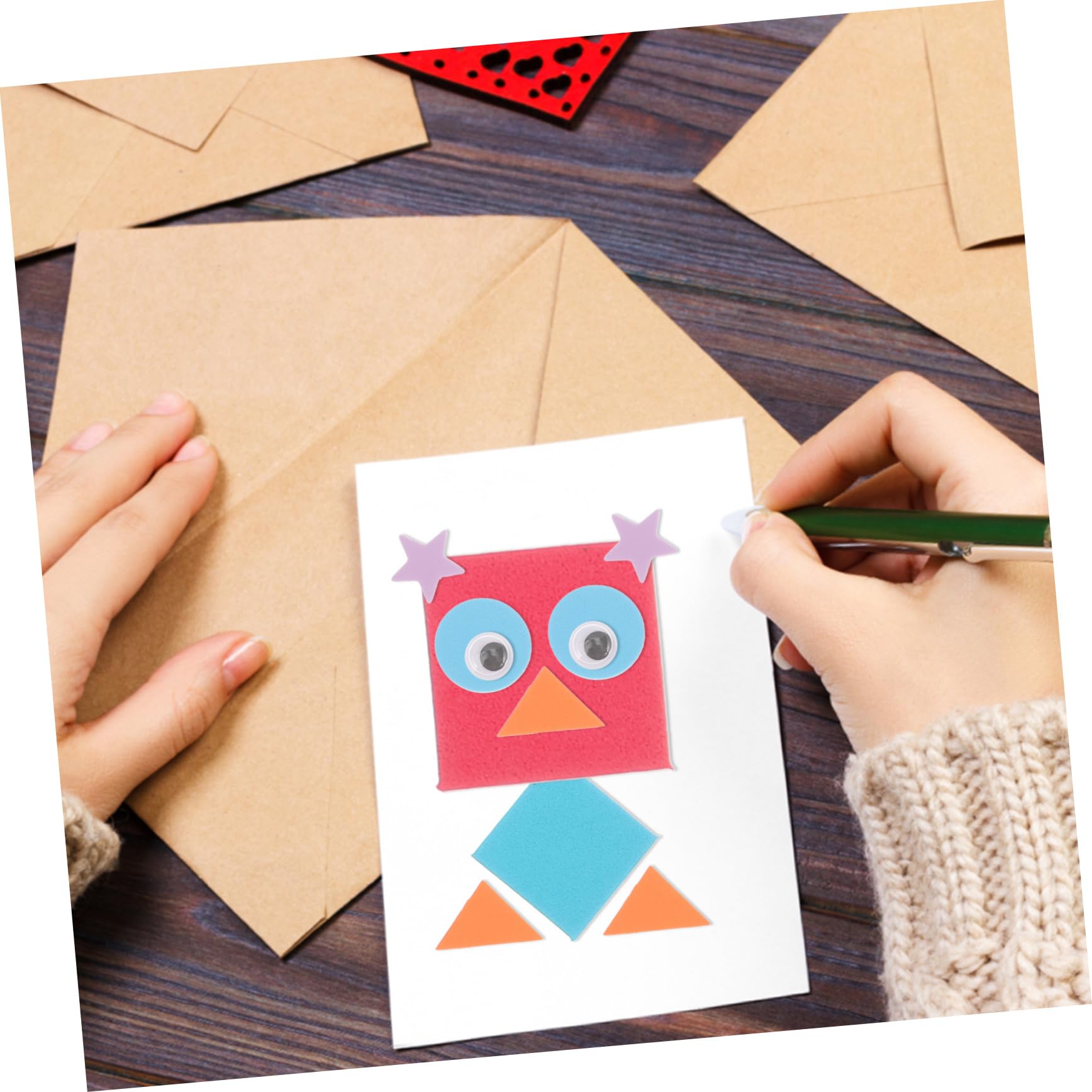 SOIMISS 4 Juegos Pegatinas de Espuma Geométricas Autoadhesivas Manualidades Infantiles de Creativo Decoración de Habitaciones y Actividades DIY