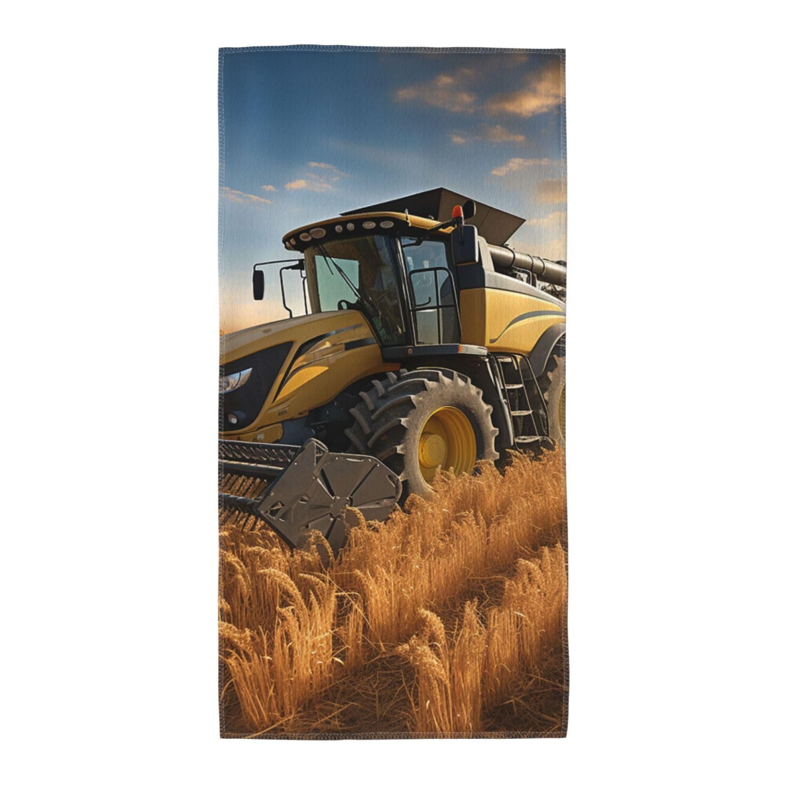 FodPand Microfiber Hand Towels for Bathroom, Soft Absorbent Decorative Face Towel Farm Tractor Harvest Guest Bath Towel 12"X24" Kitchen Dish Towel for Bathroom Kitchen Hotel Gym Spa Towels