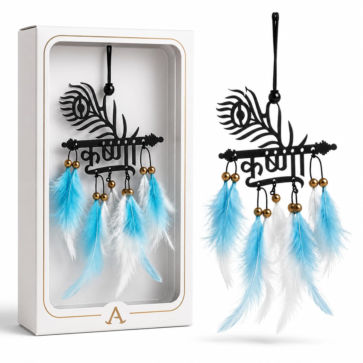 Lord Krishna Rear View Mirror Hanging with Flute & Peacock Feather | Premium Acrylic Spiritual Interior Decor | Decorative Pendant for SUV, Sedan & Hatchback | Gift for Vehicle Owners-image-27