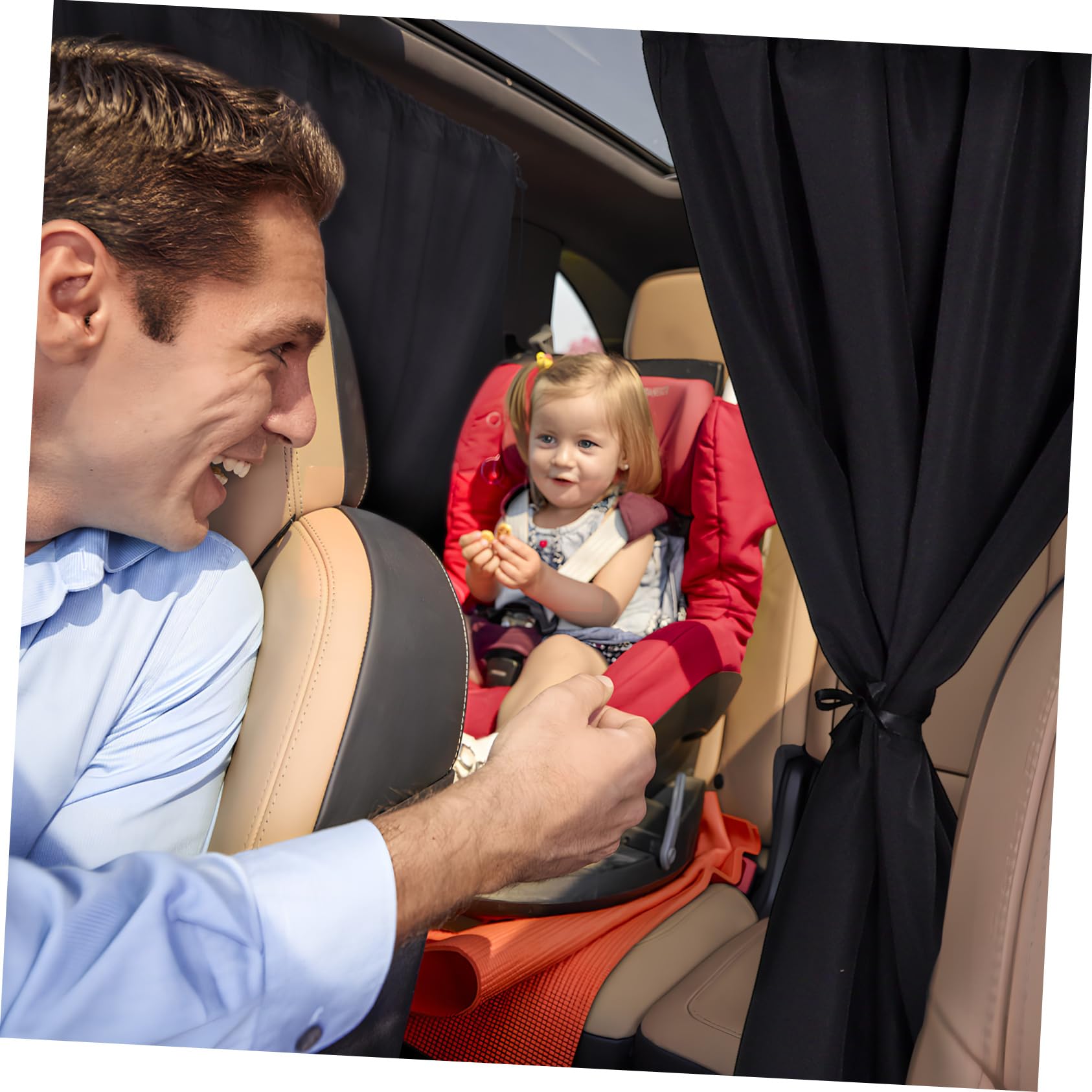 Mikinona Cortinas Coche Privacidad Doble Protección UV Parasol Ventana Interior Divisor Trasero Fácil Instalación Resistente Polyester