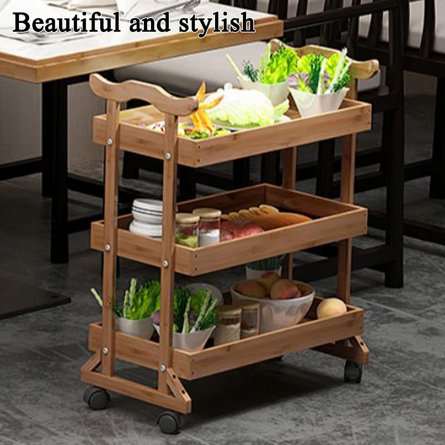 装飾的な木製サービングカート 装飾的な木製サービングカート 装飾的な木製サービングカート HF