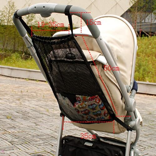 Miniatura 2 de Cochecito de bebé universal con bolsillo de malla colgante con correas desmontables, bolsa organizadora de almacenamiento para pañales de bebé