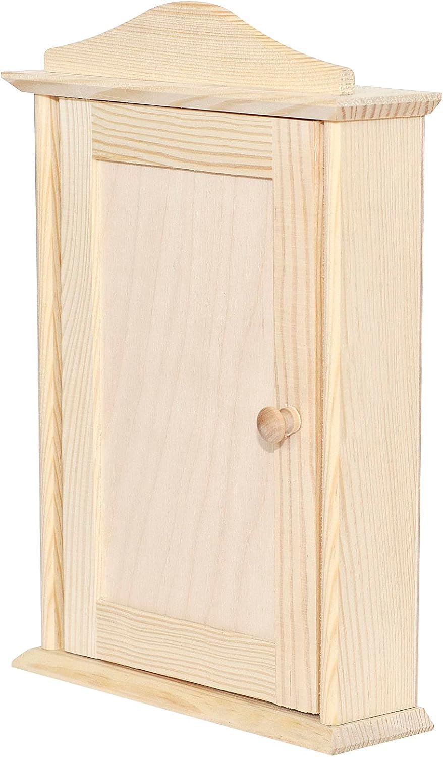 Creative Deco Wooden Key Box Key Cabinet | 7.87 x 2.36 x 11.61 in | Wall Box | Plain, Unpainted & Unfinished with 6 Hooks | for Home Decor