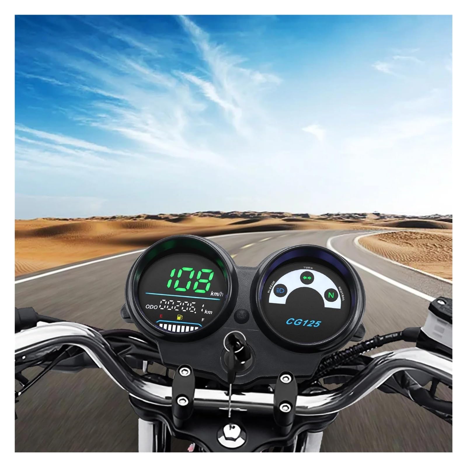 Compteur de vitesse moto pour CG125 2000 à 2008 ventilateur 125 Titan, odomètre, jauge niveau carburant