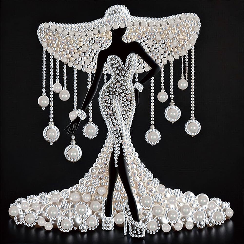Diamond Art Painting Kits for Adults,5D Special Shape Diamond Painting Kits, Crystal Rhinestones Diamond Dots and Crafts Adults for Home Decor(Elegant Lady) 11.81x11.81inch