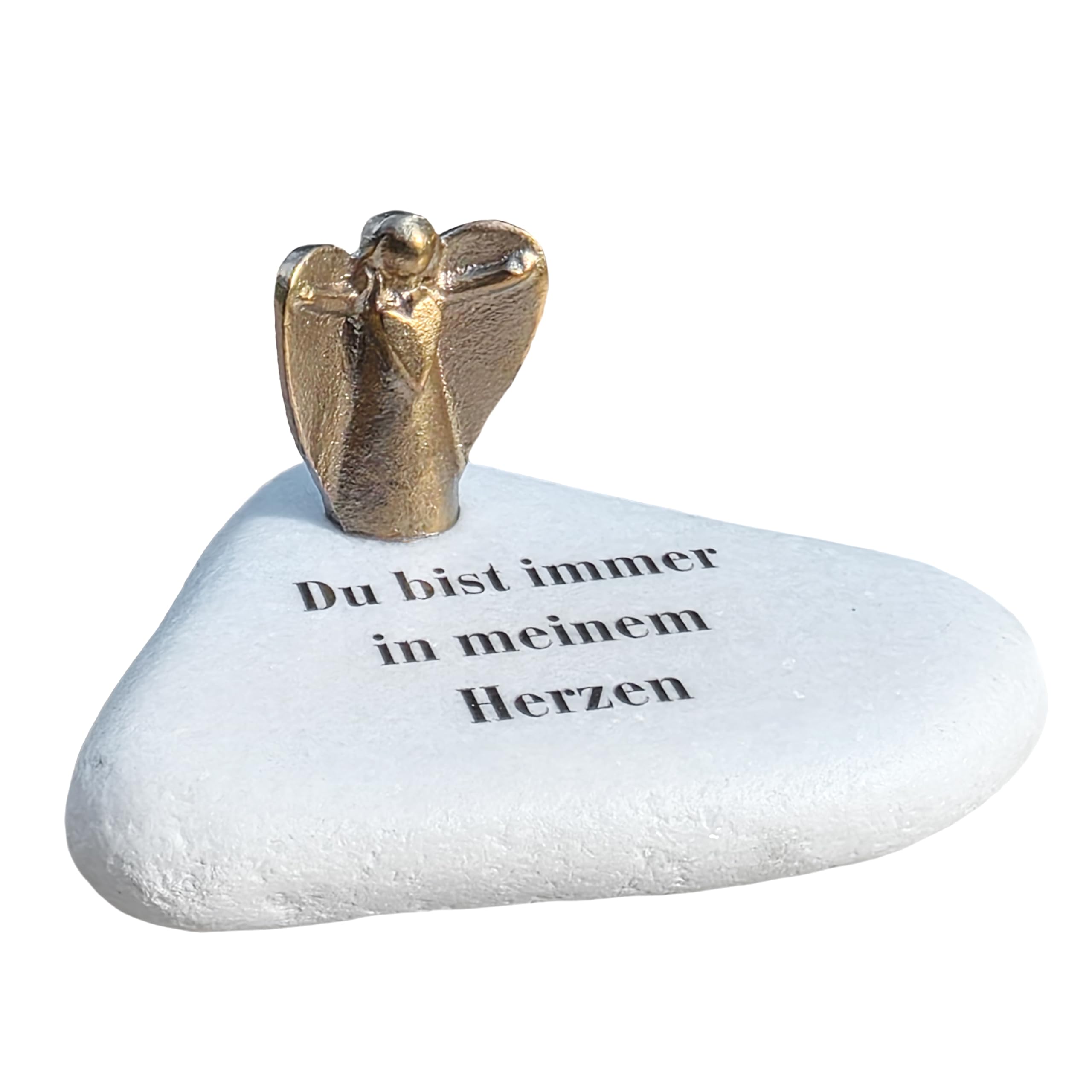 Piedra para tumba resistente a la intemperie con ángel de bronce de Santorini