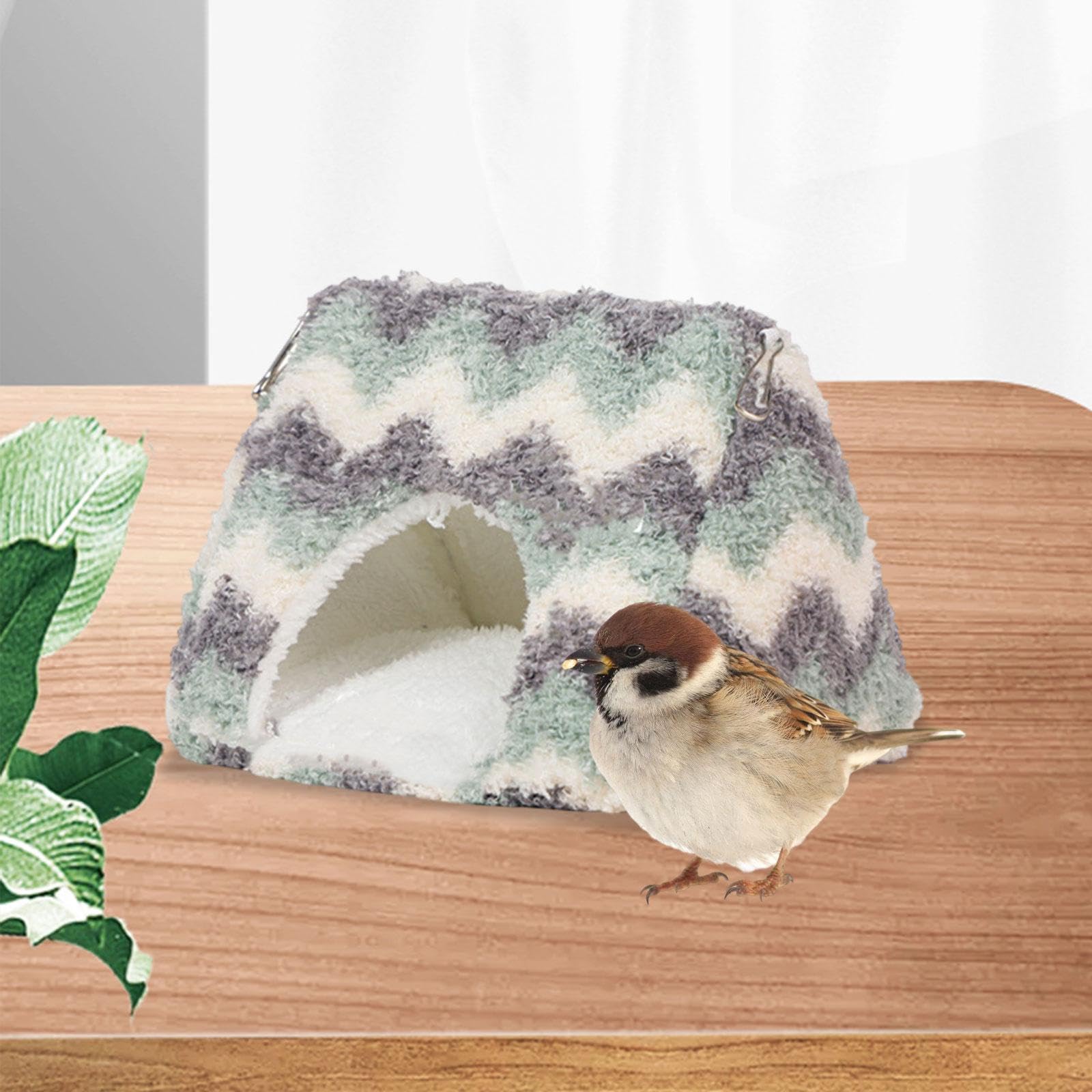 Baoblaze Bird Nest Parrot Hut Hanging Bird Tent Washable Comfortable Soft Flannel for Lovebird Blue Bird Chinchilla Parakeets Budgie, L