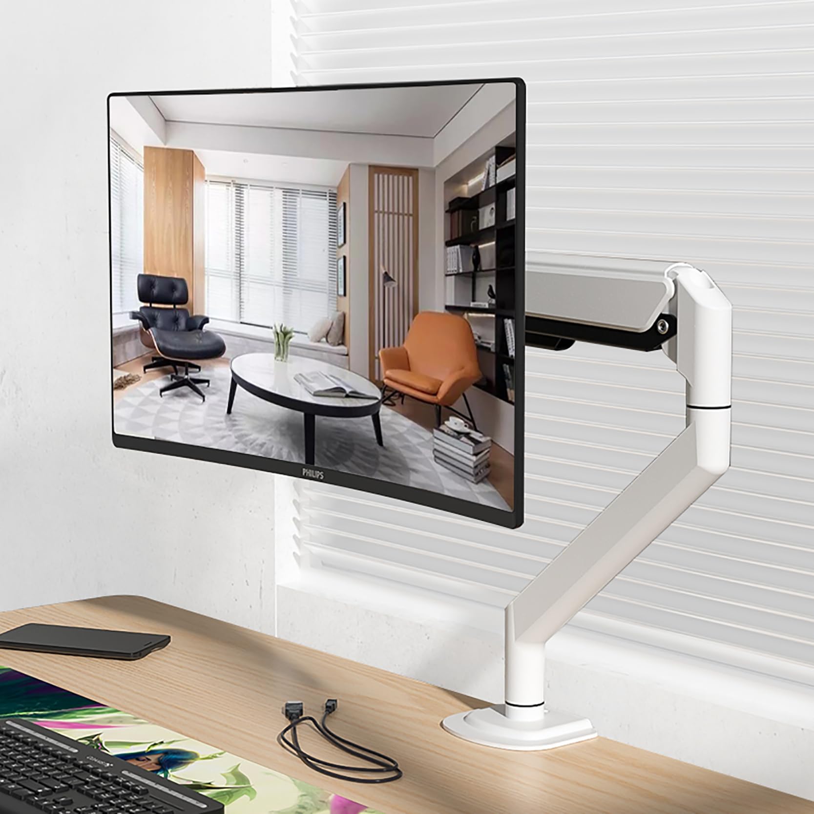 Braccio Per Monitor Singolo HILLPORT - Regolabile Per Schermi 17-34 Pollici, Fino A 9kg - Foto 2