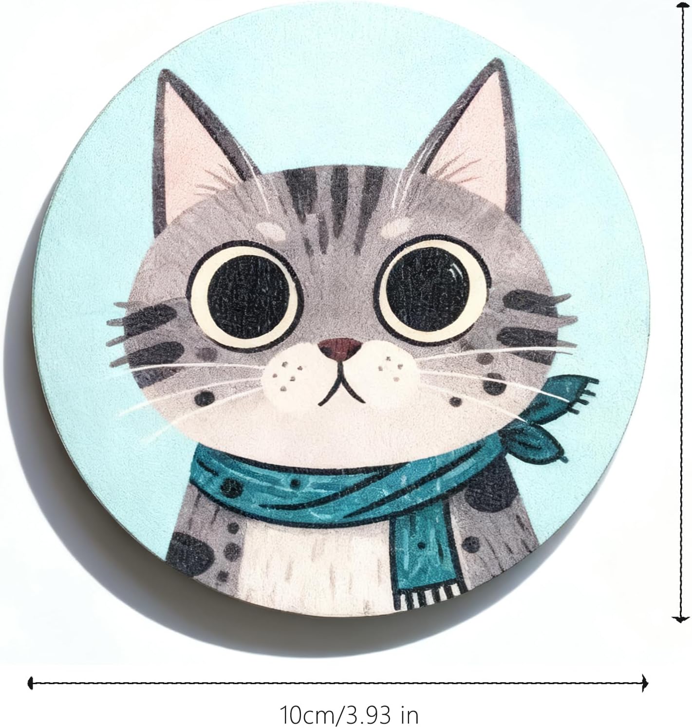 Coasters Set of 4, Wood Coasters for Drinks - Handcrafted Cat Design Thick Heat-Resistant for Beer, Coffee, Office, Bar, Farmhouse Home Decor, Tabletop Protection, for All Cups - Image 3