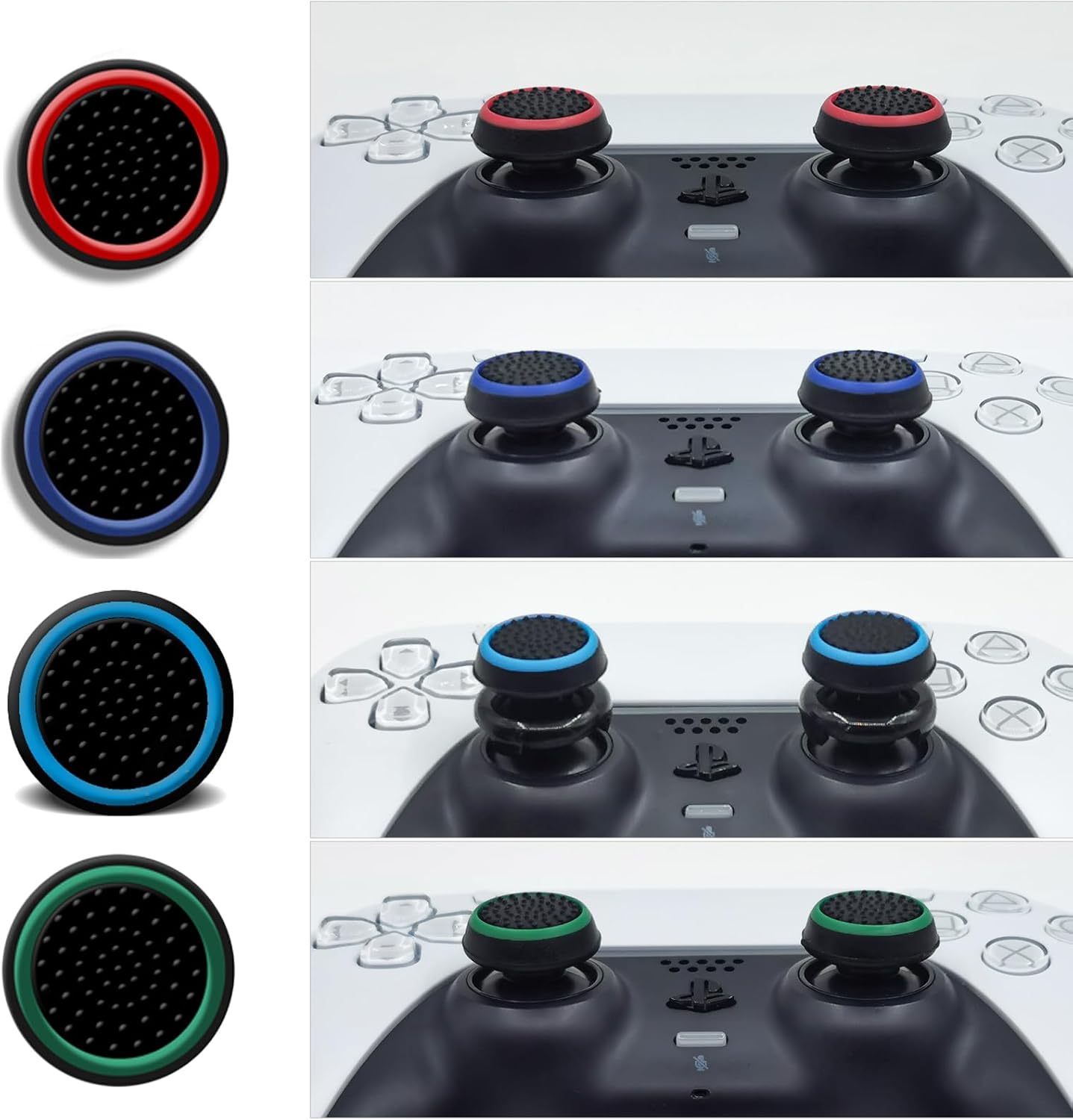 FPS Thumb Grips for PS5,for PS4 Thumb Grip Caps,Controller Assist/Precision Rings for PS5/4,Dedicated Storage Case,(FPS Thumb Grips,Stick Caps,Precision Rings)(030)
