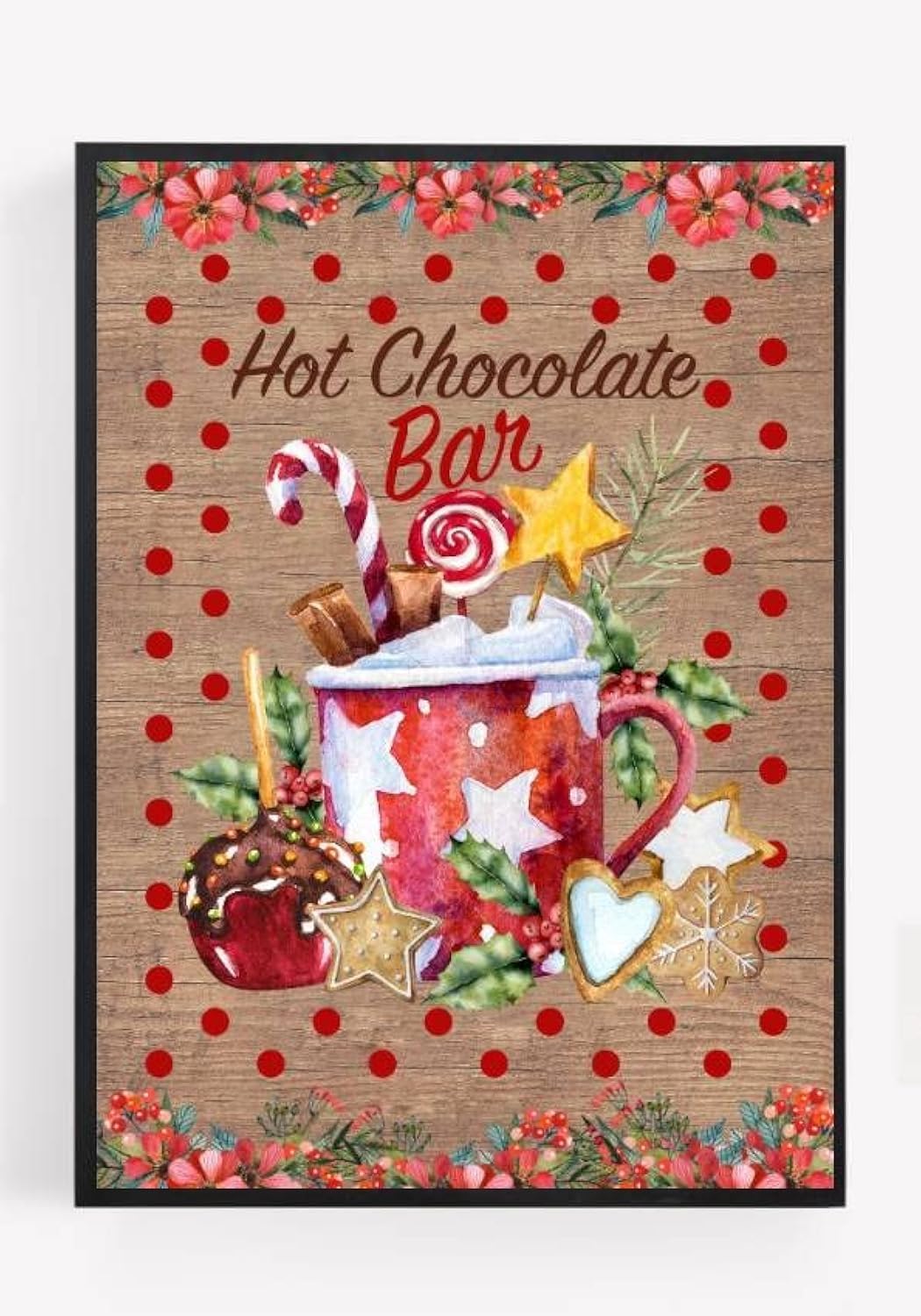 Gfc Hot Chocolate Bar Merry Christmas Print Picture Poster Gift A4 Unframed Wall Art Home Decor Decorating