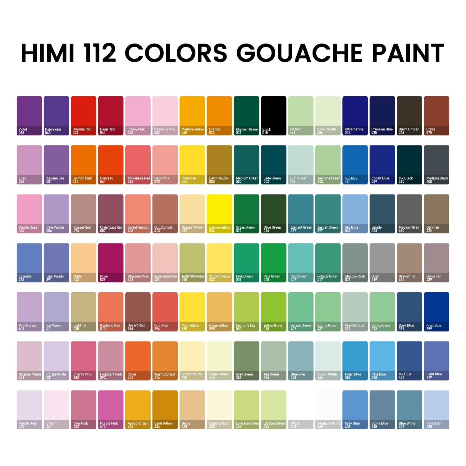 HIMI Gouache Paint Set, 112 Colors x 12g Twin Jelly Cup Design in Carrying Case, Non-Toxic Paint for Canvas and Paper, Perfect for Artists, Student, Opaque Painting (Black) - Image 2