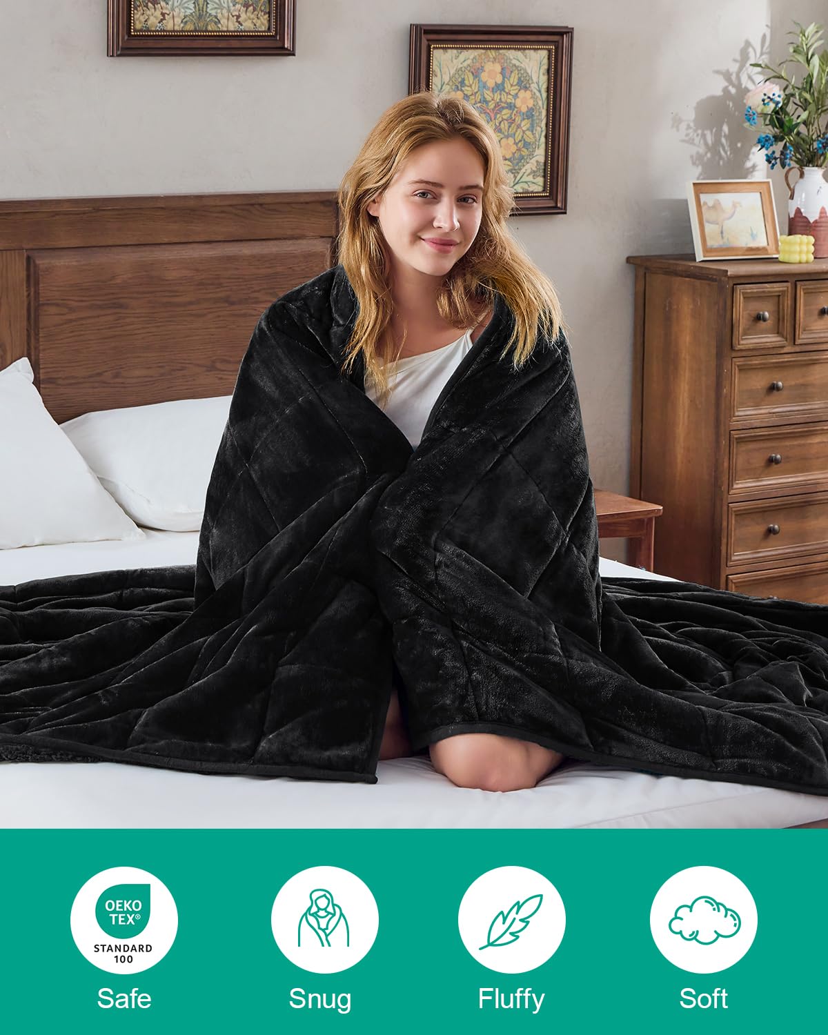 Cooling Weighted Blanket Topblan 15lbs Faux Fur Weighted Blanket