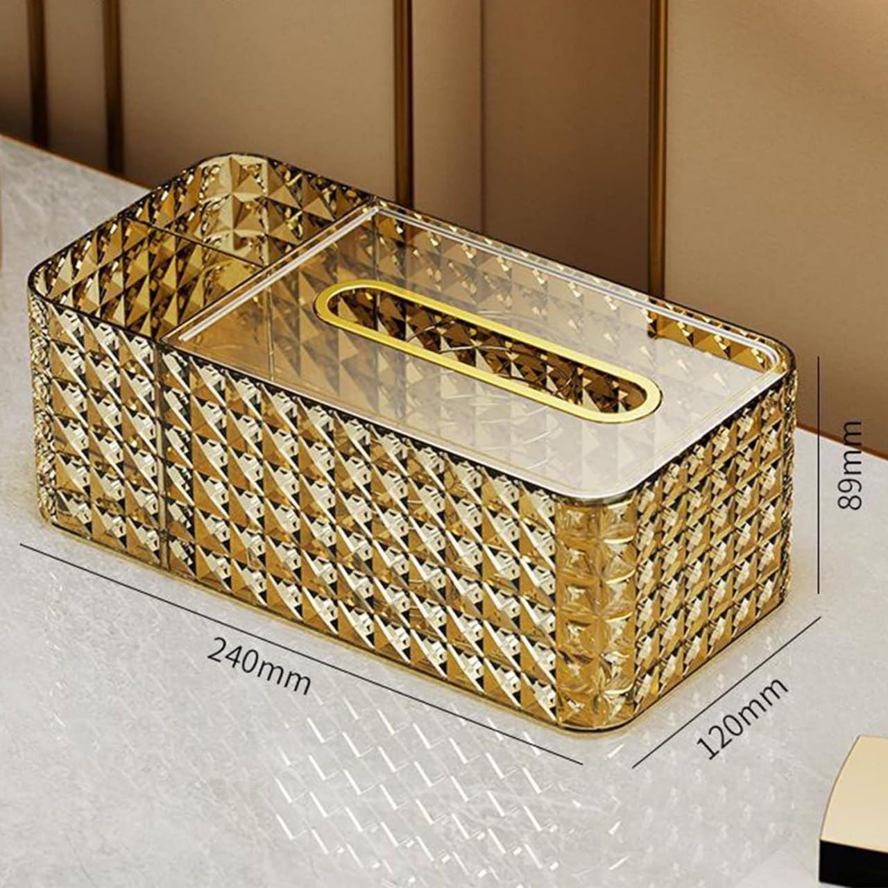 Obedient Diamond Tissue Box,Multi-Functional Paper Box Cover Napkin Holder Storage Case Decorative Pen Remote Organizer for Home/Office/Restaurant (Multi Colour) 1