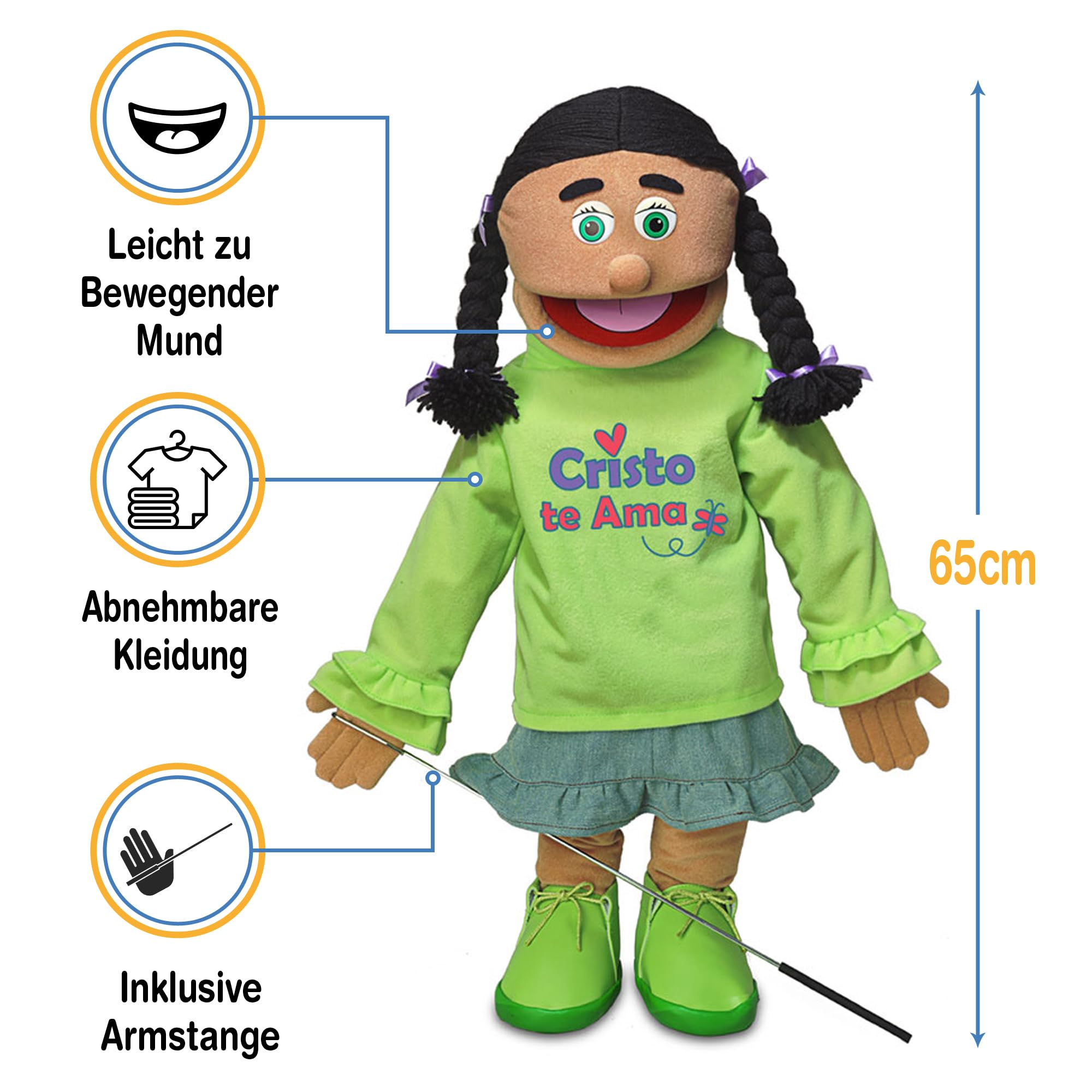Cristo Te Ama | 25" Full Body Girl Puppet by Silly Puppets