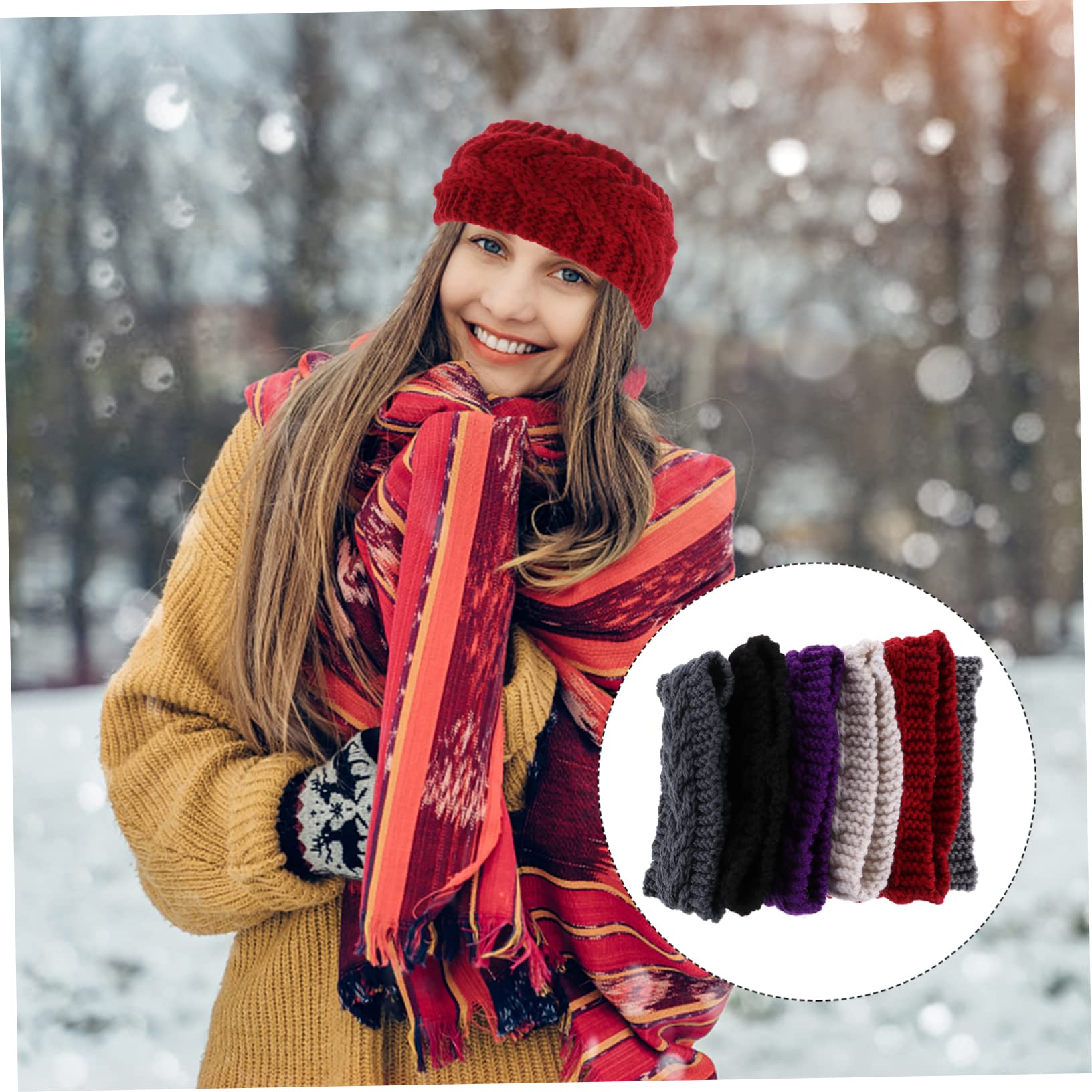 TOVINANNA Elastic Headwear Women's Knitted Headband 6 Pack Warm Hair Scarfs Soft and Lightweight Sports Fitness Fashion and Simple Style